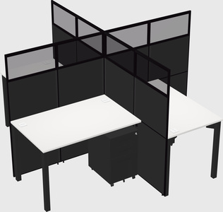 Quad office cubicles