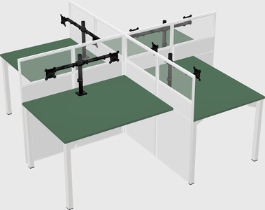 Quad office cubicles