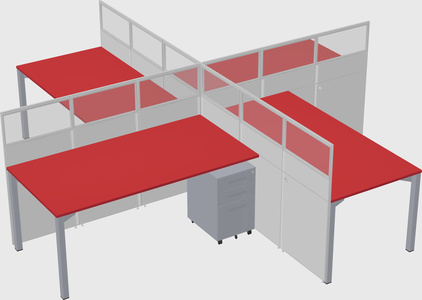 Quad office cubicles