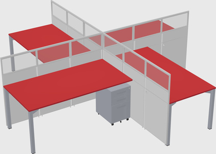 Quad office cubicles