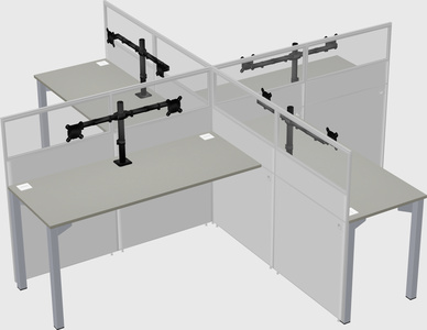 Quad office cubicles