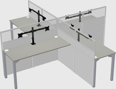 Quad office cubicles