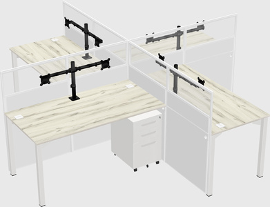 Quad office cubicles