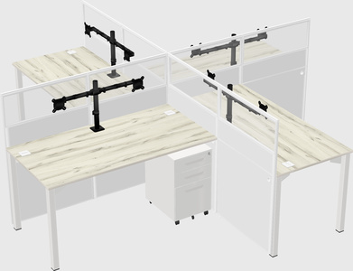 Quad office cubicles