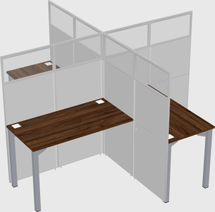 Bureaux à quatre cabines