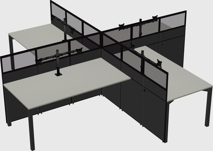Quad office cubicles