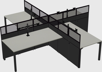 Quad office cubicles