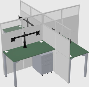 Quad office cubicles