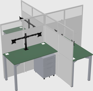 Quad office cubicles