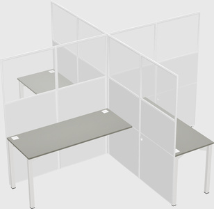Quad office cubicles