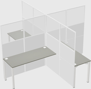 Quad office cubicles