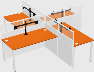 Quad office cubicles