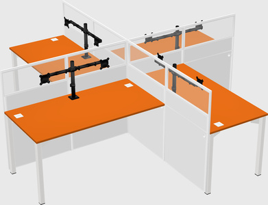 Quad office cubicles