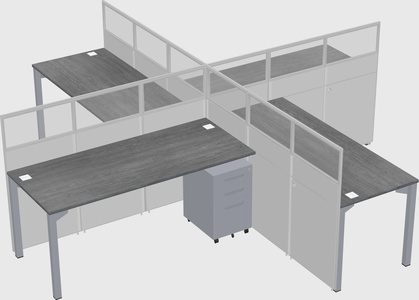 Quad office cubicles