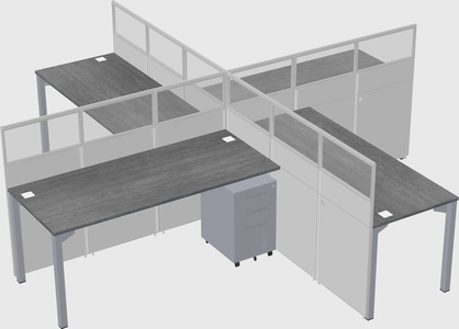 Quad office cubicles