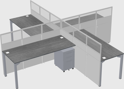 Quad office cubicles