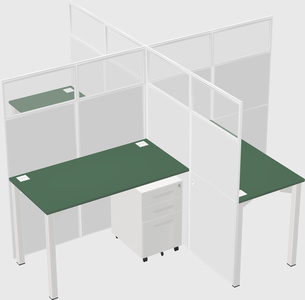 Quad office cubicles