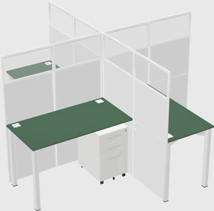 Quad office cubicles