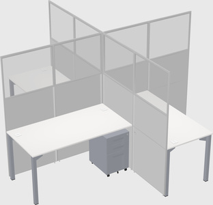 Quad office cubicles