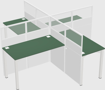 Quad office cubicles