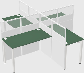 Quad office cubicles