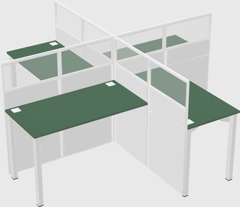 Quad office cubicles