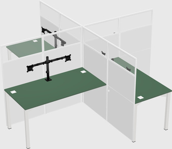 Quad office cubicles