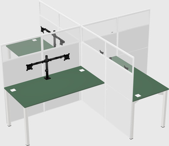 Quad office cubicles
