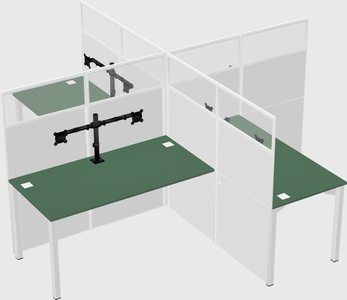 Quad office cubicles