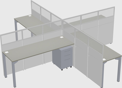 Quad office cubicles