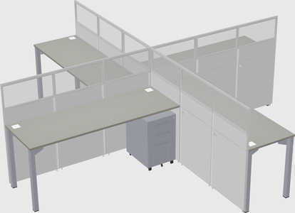 Quad office cubicles
