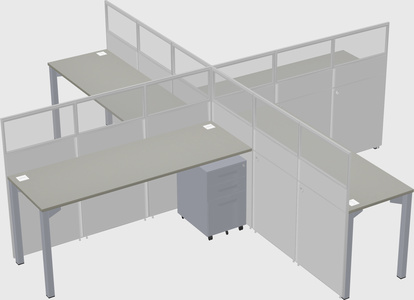 Quad office cubicles