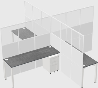 Quad office cubicles
