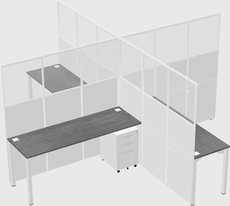 Quad office cubicles