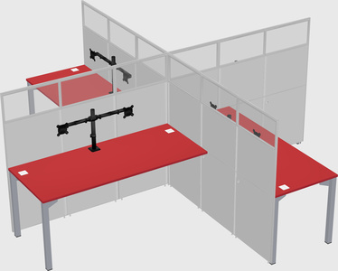 Quad office cubicles