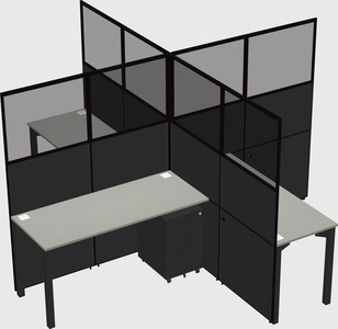 Quad office cubicles