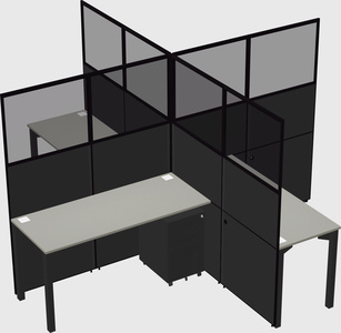 Quad office cubicles
