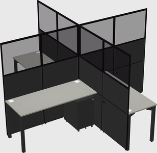 Quad office cubicles