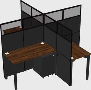 Bureaux à quatre cabines