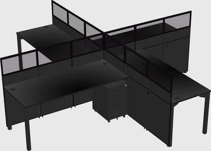 Quad office cubicles