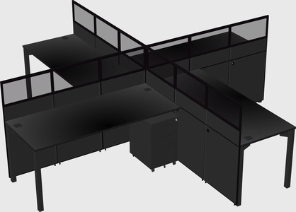 Quad office cubicles