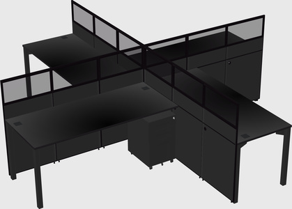 Quad office cubicles