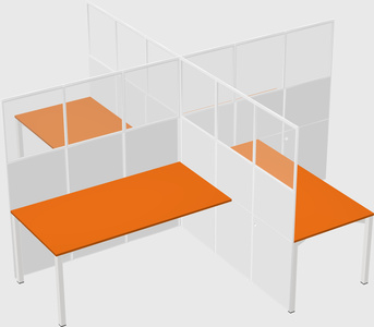 Quad office cubicles