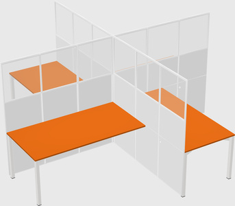 Quad office cubicles