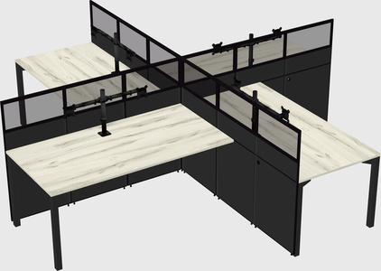 Quad office cubicles