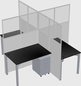 Quad office cubicles
