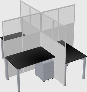 Quad office cubicles