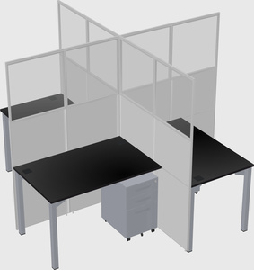 Quad office cubicles