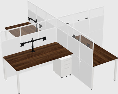 Quad office cubicles