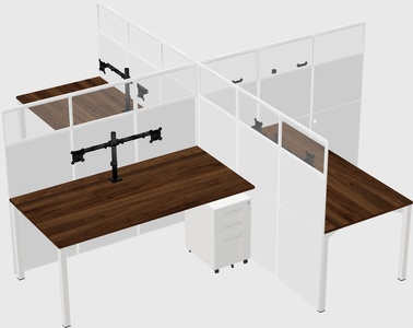 Quad office cubicles